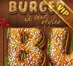 PS图层样式：3D Burger Styles